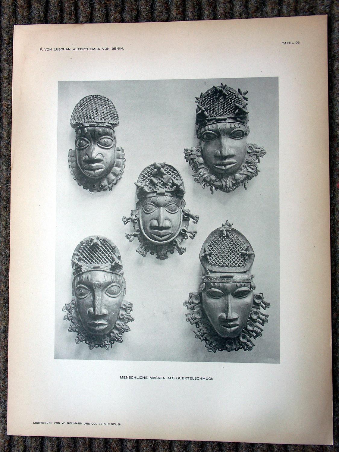 zz-lusc19,tafel 096 benin nigeria,bronze-maske